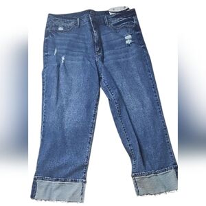 Scoop NYC Distressed Blue Ankle Jeans